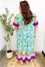 Load image into Gallery viewer, Beautiful You Mint Floral Border Print Smocked Waist Maxi Dress
