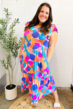 Load image into Gallery viewer, Bold &amp; Beautiful Multicolor Abstract Floral Fit &amp; Flare Midi Dress
