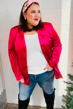 Load image into Gallery viewer, Dazzling Magenta Velvet Lapel Blazer
