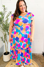 Load image into Gallery viewer, Bold &amp; Beautiful Multicolor Abstract Floral Fit &amp; Flare Midi Dress
