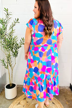 Load image into Gallery viewer, Bold &amp; Beautiful Multicolor Abstract Floral Fit &amp; Flare Midi Dress
