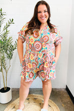 Load image into Gallery viewer, Feeling Bold Multicolor Mandala Print Surplice Tie Waist Romper
