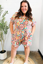 Load image into Gallery viewer, Feeling Bold Multicolor Mandala Print Surplice Tie Waist Romper
