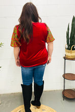 Load image into Gallery viewer, Warmest Wishes Red &amp; Green Sequin Puff Sleeve Velvet Top
