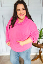 Load image into Gallery viewer, Ready to Relax Hot Pink Half Zip French Terry Hoodie
