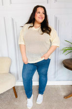 Load image into Gallery viewer, Can&#39;t Look Away Oatmeal Crochet Collared Top
