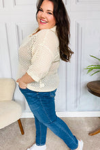 Load image into Gallery viewer, Can&#39;t Look Away Oatmeal Crochet Collared Top
