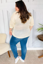 Load image into Gallery viewer, Can&#39;t Look Away Oatmeal Crochet Collared Top
