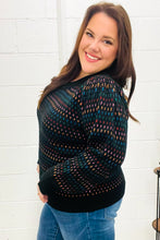 Load image into Gallery viewer, Spread Joy Black &amp; Multicolor Jacquard Knit Sweater
