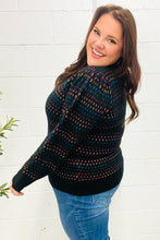 Load image into Gallery viewer, Spread Joy Black &amp; Multicolor Jacquard Knit Sweater
