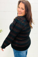 Load image into Gallery viewer, Spread Joy Black &amp; Multicolor Jacquard Knit Sweater
