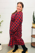 Load image into Gallery viewer, All I Want Red Plaid Elastic V Neck Tiered Maxi Dress
