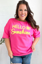 Load image into Gallery viewer, Feeling Joyful &quot;Hello Sunshine&quot; Embroidered French Terry Top
