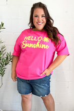 Load image into Gallery viewer, Feeling Joyful &quot;Hello Sunshine&quot; Embroidered French Terry Top
