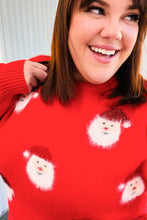 Load image into Gallery viewer, Santa Claus Sparkle Fuzzy Knit Sweater
