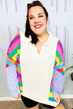 Load image into Gallery viewer, Feeling Bold Lilac Multicolor Stripe Collared V Neck Pullover
