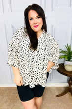 Load image into Gallery viewer, Diva Loving Ivory Leopard Print Button Down Oversized Top
