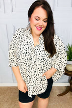 Load image into Gallery viewer, Diva Loving Ivory Leopard Print Button Down Oversized Top
