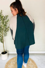 Load image into Gallery viewer, Stand Out Hunter Green V Neck Raglan Color Block Outseam Top
