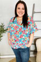 Load image into Gallery viewer, Under Your Spell Mint Flat Floral V Neck Dolman Top
