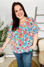 Load image into Gallery viewer, Under Your Spell Mint Flat Floral V Neck Dolman Top
