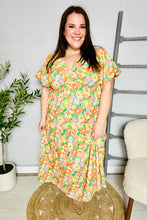 Load image into Gallery viewer, Hello Beautiful Sage Elastic V Neck Tiered Daisy Floral Maxi Dress
