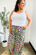 Load image into Gallery viewer, Stand Out Navy &amp; Green Abstract Print Smocked Waist Palazzo Pants
