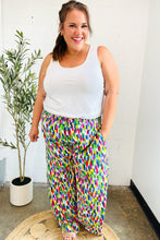 Load image into Gallery viewer, Stand Out Navy &amp; Green Abstract Print Smocked Waist Palazzo Pants
