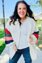 Load image into Gallery viewer, Weekend Ready Ivory Multicolor Mixed Thread Bubble Sleeve Cardigan
