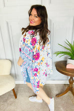 Load image into Gallery viewer, In Your Dreams Ivory Floral Border Print Open Kimono
