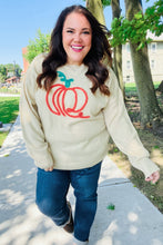 Load image into Gallery viewer, Pumpkin Spice Metallic Yarn Embroidered Oversized Sweater
