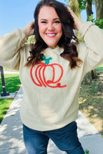 Load image into Gallery viewer, Pumpkin Spice Metallic Yarn Embroidered Oversized Sweater
