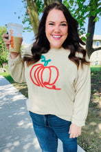 Load image into Gallery viewer, Pumpkin Spice Metallic Yarn Embroidered Oversized Sweater
