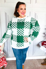 Load image into Gallery viewer, Under The Christmas Tree Green Plaid Soft Brushed Hairy Sweater
