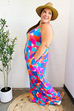 Load image into Gallery viewer, Summer Vibes Multicolor Abstract Floral Sleeveless Wide Leg Jumpsuit
