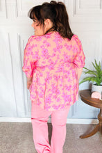 Load image into Gallery viewer, Making Moves Peach &amp; Pink Floral Peplum Woven Top
