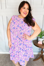 Load image into Gallery viewer, Spring Lilac Floral Tiered Ruffle Sleeve Woven Dress
