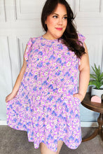 Load image into Gallery viewer, Spring Lilac Floral Tiered Ruffle Sleeve Woven Dress
