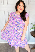 Load image into Gallery viewer, Spring Lilac Floral Tiered Ruffle Sleeve Woven Dress
