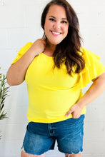 Load image into Gallery viewer, Lovely In Yellow Tiered Double Ruffle Sleeve Woven Top
