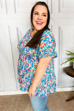 Load image into Gallery viewer, Looking Your Way Blue Floral Ruffle Hem Tiered Top
