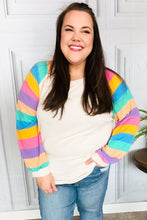 Load image into Gallery viewer, Just For You Rainbow Bubble Sleeve Terry Raglan Top
