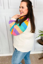 Load image into Gallery viewer, Just For You Rainbow Bubble Sleeve Terry Raglan Top
