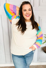 Load image into Gallery viewer, Just For You Rainbow Bubble Sleeve Terry Raglan Top
