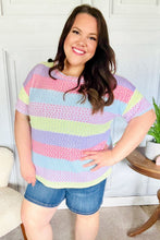 Load image into Gallery viewer, Stand Out Lavender &amp; Pink Striped Textured Waffle Knit Top
