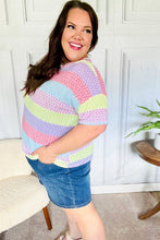 Load image into Gallery viewer, Stand Out Lavender &amp; Pink Striped Textured Waffle Knit Top
