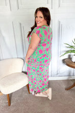 Load image into Gallery viewer, Stand Out Green &amp; Fuchsia Floral Fit &amp; Flare Maxi Dress
