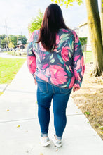 Load image into Gallery viewer, On My Heart Navy Floral Brushed Hacci Sweater Top
