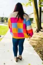 Load image into Gallery viewer, Spread Joy Multicolor Chunky Knit Color Block Patchwork Cardigan
