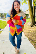 Load image into Gallery viewer, Spread Joy Multicolor Chunky Knit Color Block Patchwork Cardigan
